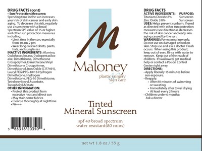 Package Label (Maloney Tinted Mineral Sunscreen 203)
